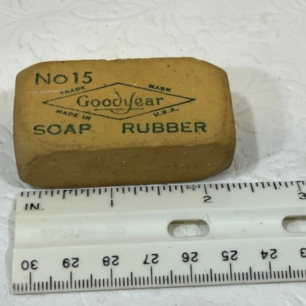 VTG 50's Goodyear Brand Pencil Eraser Number 15 Made In USA Soap Rubber 2.25